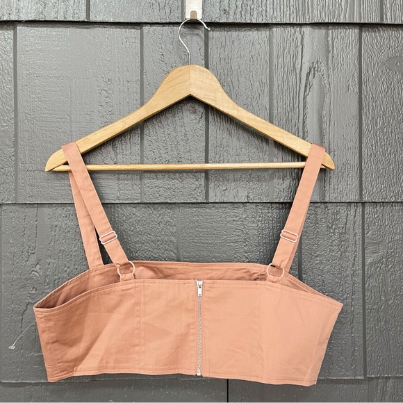 DANIELLE BERNSTEIN Women's Bra Tank Copper Peach Size 12 Cropped Bra Top - Picture 7 of 15